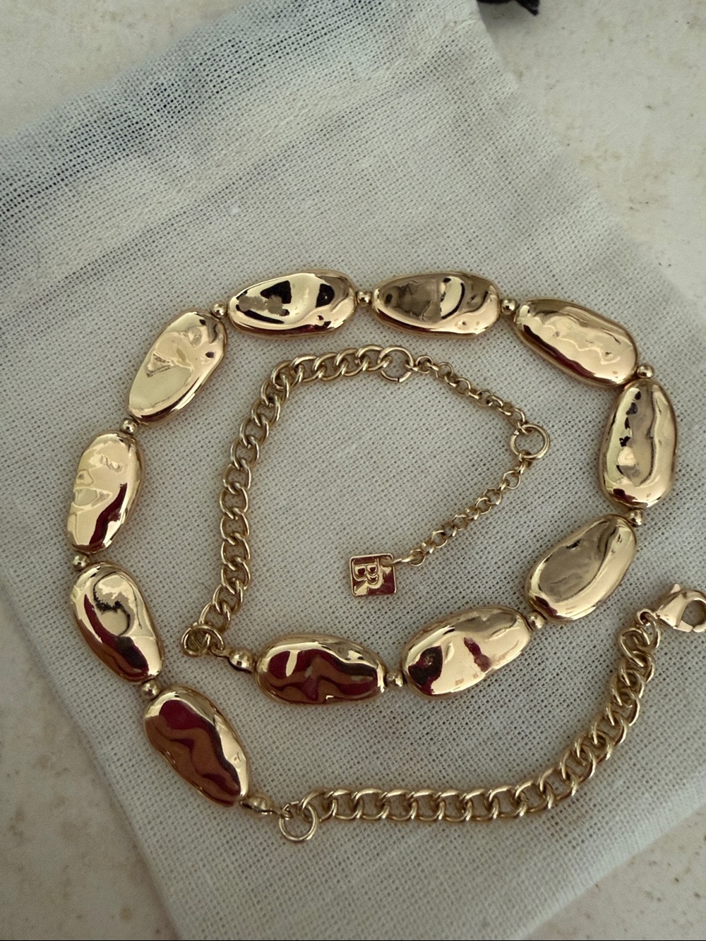 Gold Tone Women’s Beaded Link Necklace by